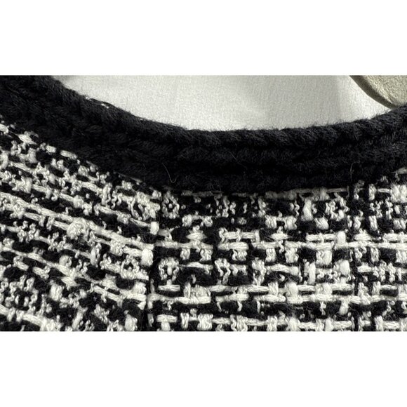 Talbots Women's Blazer Sz Small Petite Coat Open Lined Black White Tweed Pockets - Picture 10 of 12